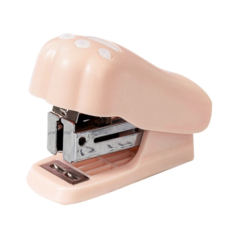 

Creative Cartoon Kitten Paw Stapler with 1000 Pcs 12# Staples Desktop Effortless Stapler with Staple Remover for student
