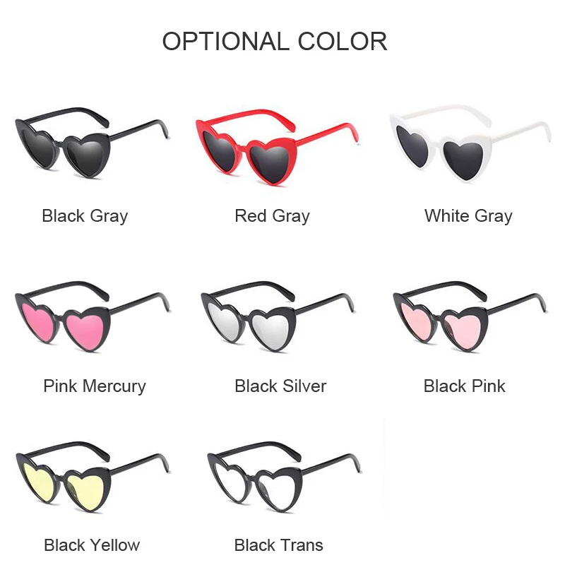 

Heart Sunglasses Women Brand Designer Cat Eye Sun Glasses Female Retro Love Heart Shaped Glasses Ladies Shopping UV400