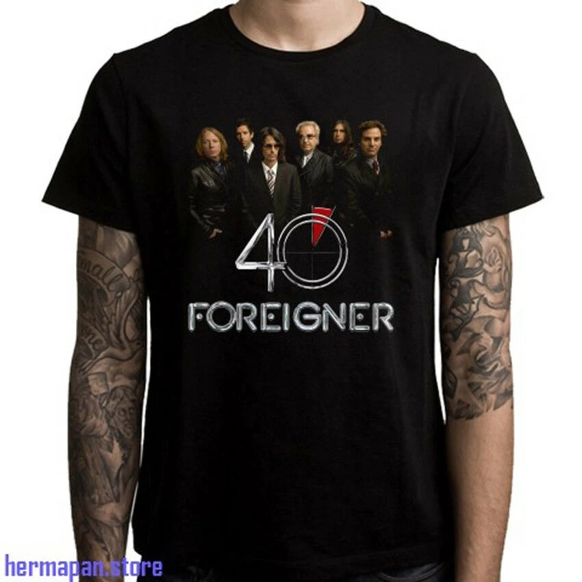 Иностранка 40-летие Тур рок Легенда Мужская Черная Футболка размер S до 3XL |