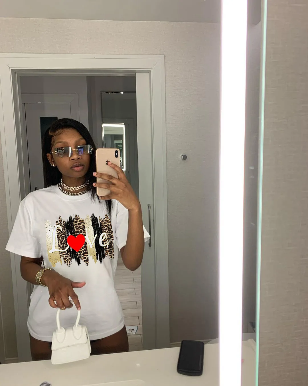 

Leopard Love Heart Tee Shirt Women Graphic Valentines Day Gift T Shirt Love Letter Print Short Sleeve Holiday Tops