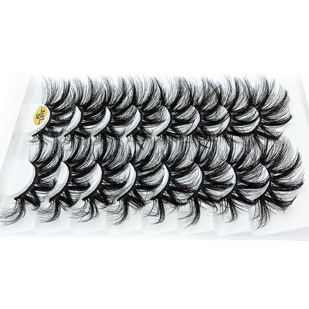 

Hot 8 Pairs 25mm 4D Mink False Eyelashes Thick Dramatic Wispies Fluffy Eyelash Extension Makeup Volume Handmade Faux Mink Lashes