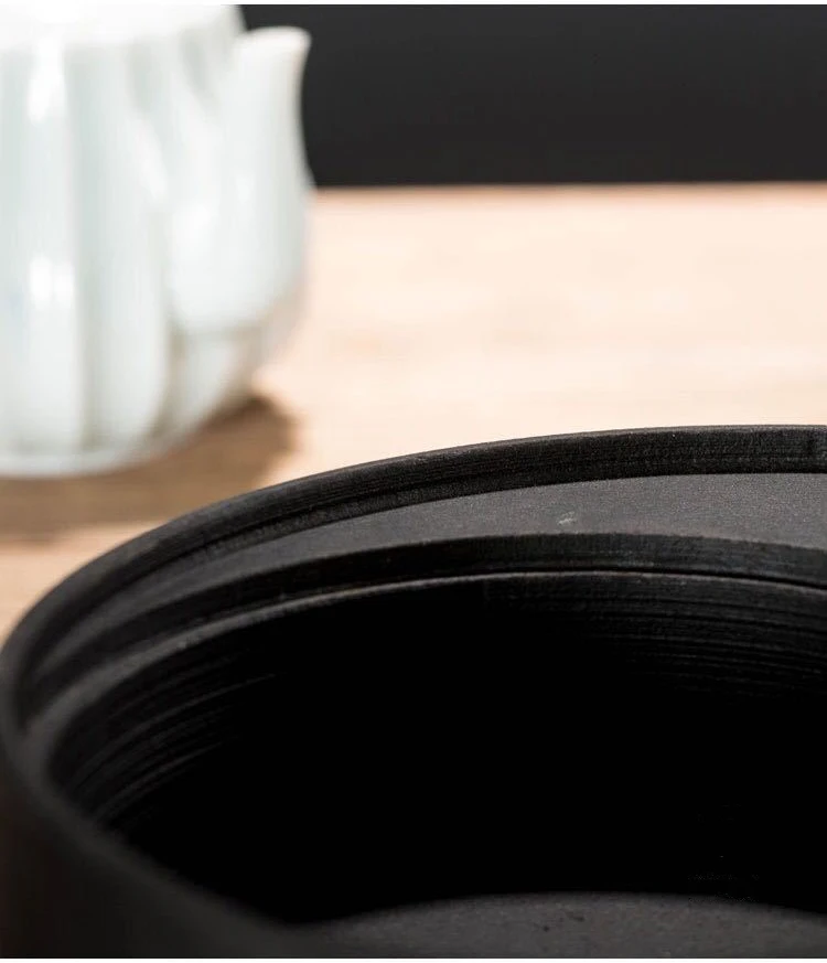 

Wujinshi round tea tray household water storage new Chinese style dry tea tray pot holding simple whole creative tea tray