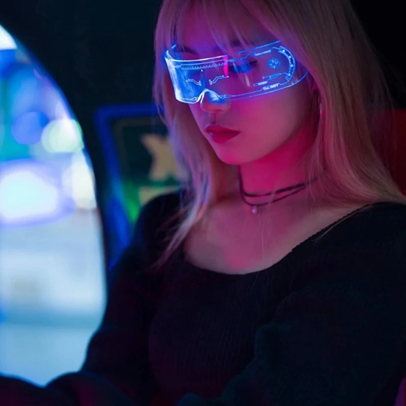 Светодиодный Очки EL провода Неон вечерние светящийся светодиодный очки