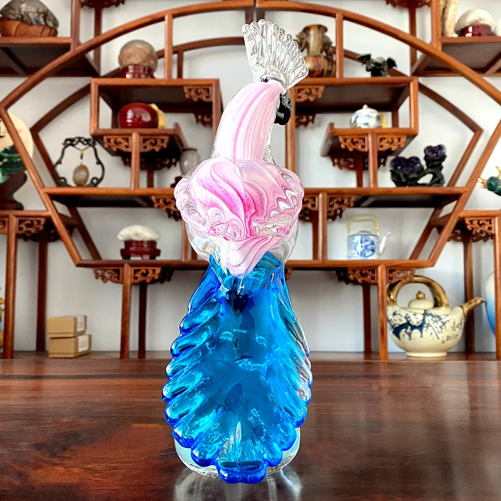 Glass Hand Blown Lovely Parrot Figurines Crystal Ornament Handmade Bird Craft Table Sculpture Home Wedding Decor Christmas Gift | Дом и сад