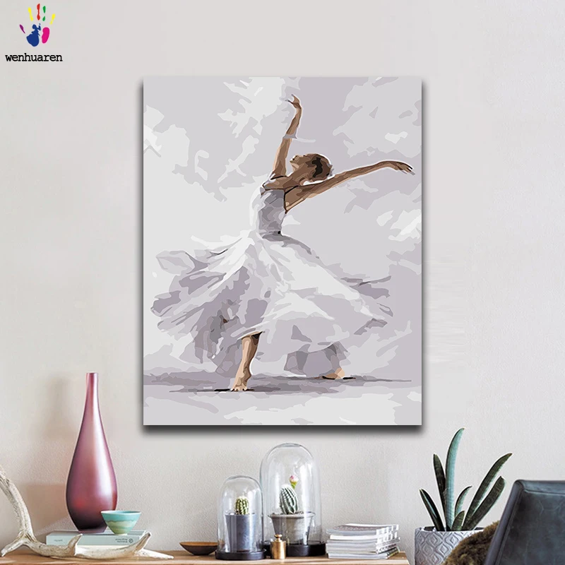 DIY Раскрашивание по номерам танцевальные женские картины с комплектами 40x50 в