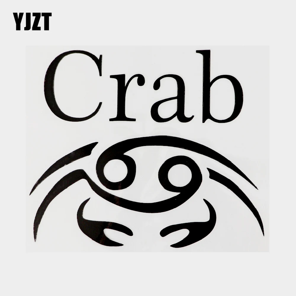 

YJZT 14 см × 11,7 см Забавный автомобильный Стайлинг Животное Краб виниловая наклейка автомобильная наклейка черный/Серебряный 13F-0104