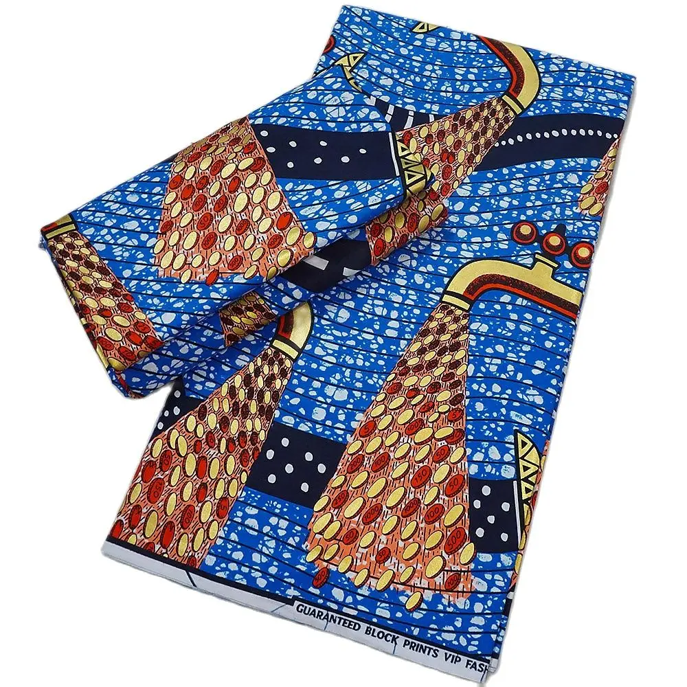 

New Arrival High Quality Guaranteed Original Real Wax golden Fabric Ankara Tissue African Fabric Wholesale African Print Fabric