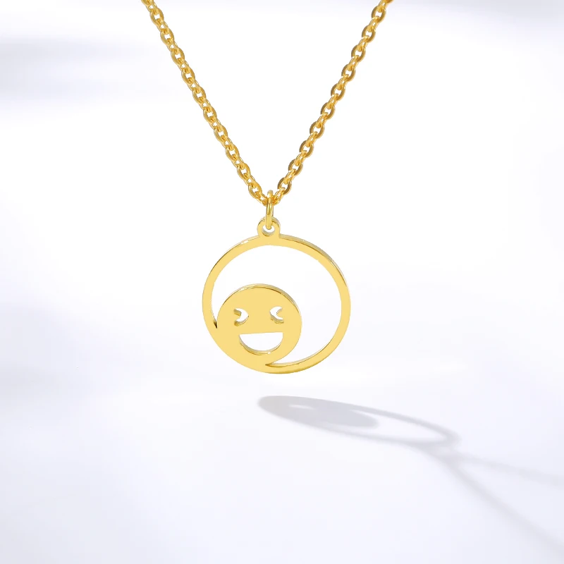 Ожерелье с подвесками в виде милой улыбки и эмоций Ювелирное Украшение для