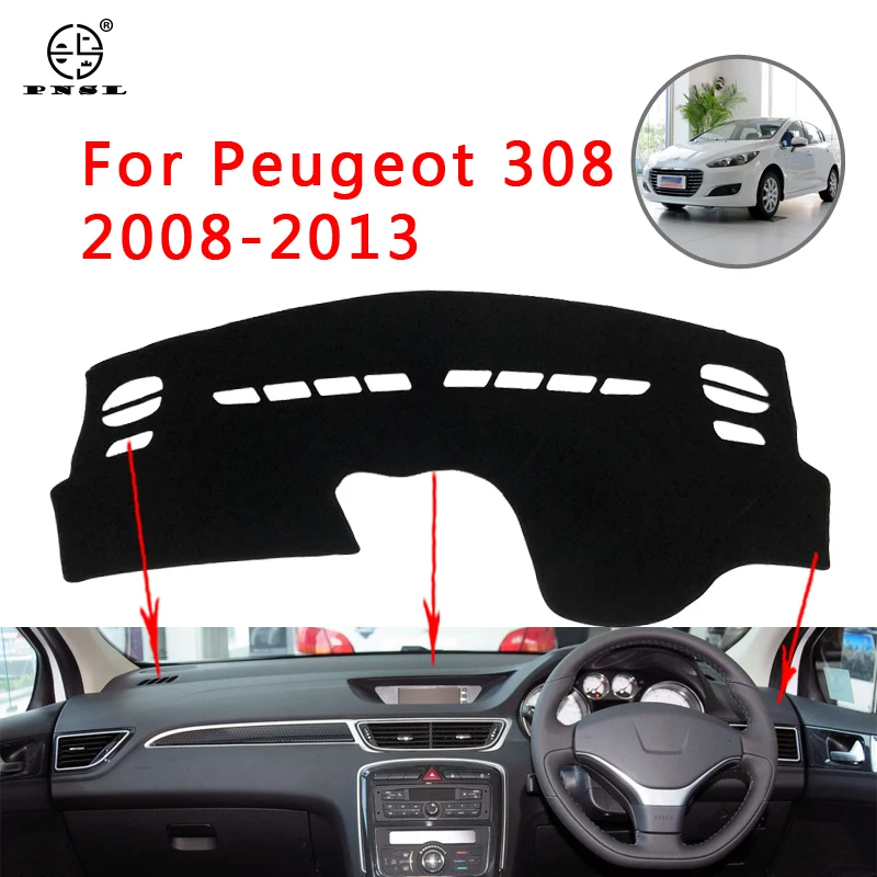 PNSL коврик для приборной панели автомобиля Peugeot 308 2008-2013 защита от солнца