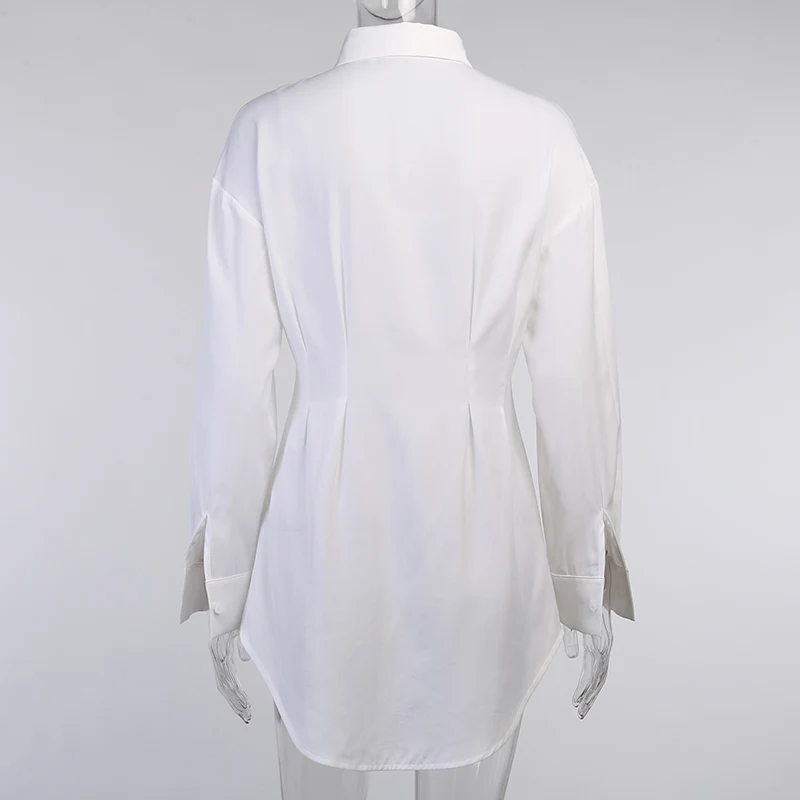 Женское мини-платье WannaThis с длинным рукавом пуговицами асимметричным подолом