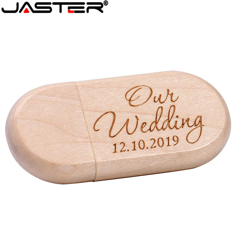 USB флеш накопитель JASTER Maple Дерево орех деревянный (заказ 5 бесплатных логотипов) 64