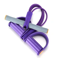 purple workout pilated exercise elastic resistance bands fitness pull up sit up home latex fitness exercise pull rope expander