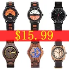 Часы наручные BOBO BIRD Top Мужские с деревянным ремешком, модные роскошные светящиеся с новым дизайном, отличный подарок