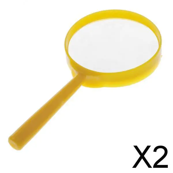 

2xKids Handheld Magnifier Magnifying Glass Diameter 60mm Magnifying 3X Yellow