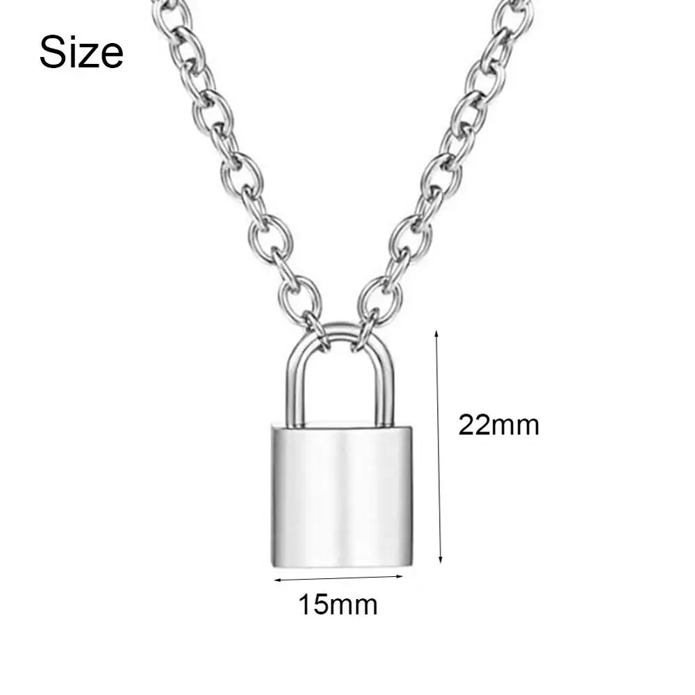 Панк Серебряный цветной висячий замок из нержавеющей стали колье звенья цепи