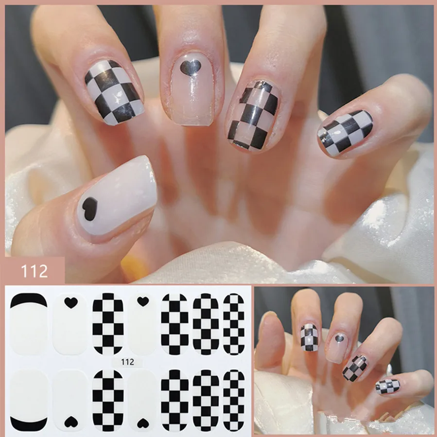 

Newest Self Gel Nail high Glossy Waterproof Long Lasting Real Gel Strips Nail Wraps C104-116