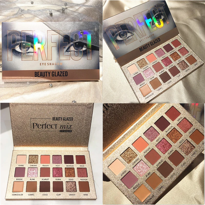 Beauty Glazed 18 цветов блестящие тени для макияжа Палитра матовых теней век мерцающих