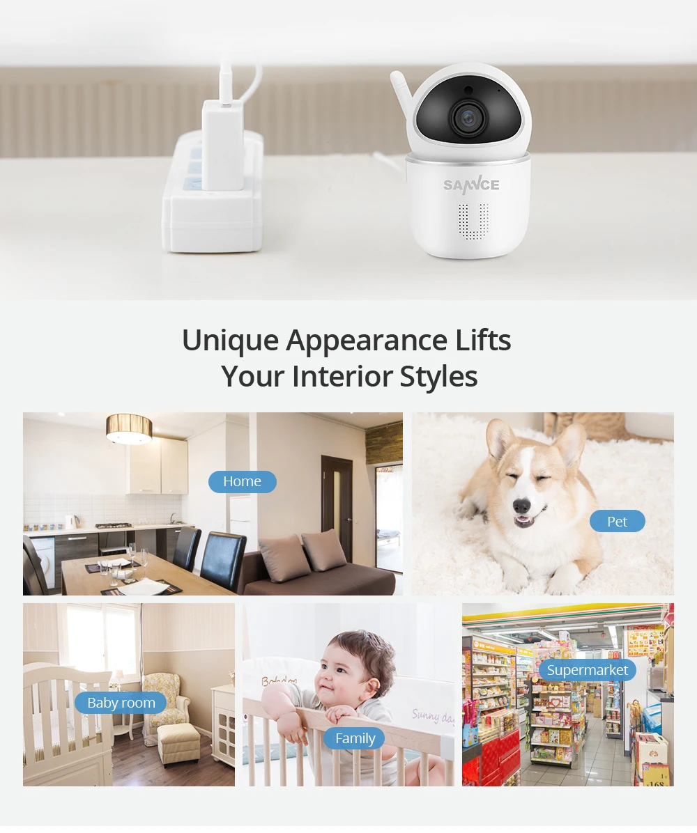 SANNCE домашняя IP камера безопасности Wi-Fi 1080P Беспроводная сетевая камера CCTV камера наблюдения ночное видение Детский Монитор Cam
