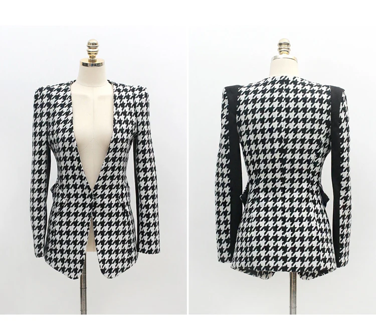 Женский комплект из двух предметов шерстяной твидовый пиджак с длинным рукавом и