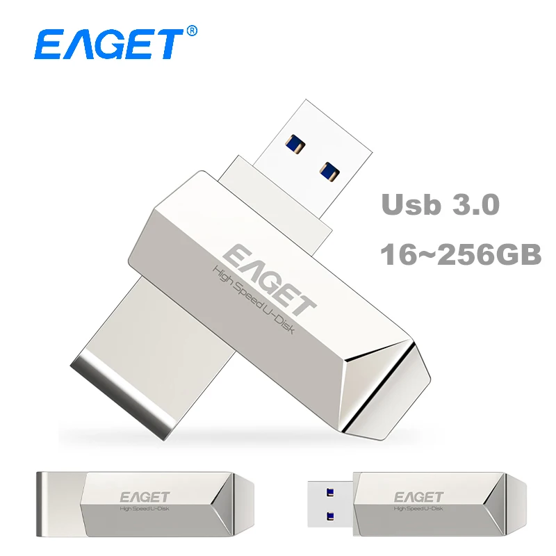 

EAGET F70 USB 3.0 Flash Drive 128GB 64GB Metal U Disk Pen Drive 360 Degree Rotation Flash Drive Memory Stick Pendrive For Laptop