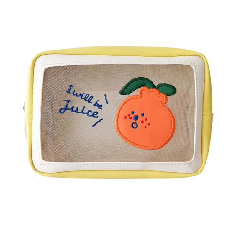 

Multifunctional Cosmetic Bag Makeup Case Pouch Mesh Embroidery Travel Organizer