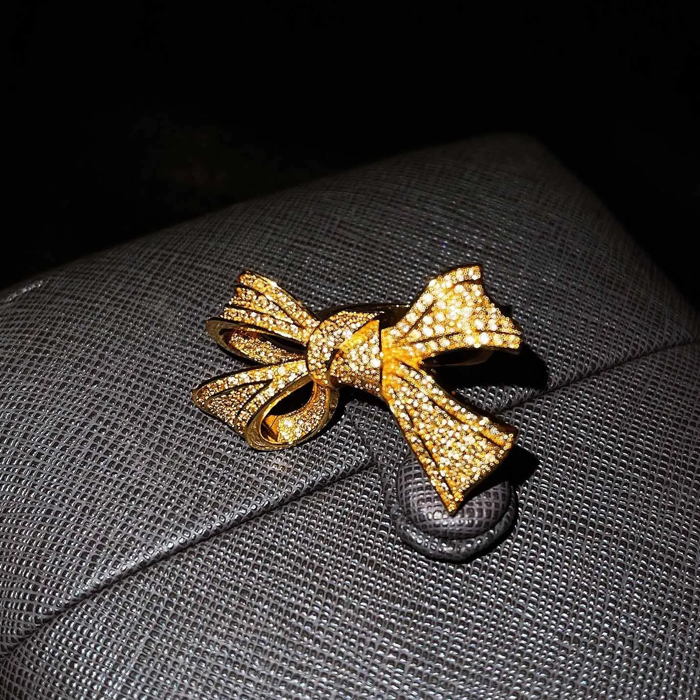 

2021 New Exquisite Gold Color Bow Knot Finger Ring Elegant Temperament Ladies Engagement Ring Trendy Bow Jewelry Free Shipping