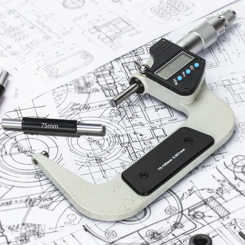 

0-25mm 25-50mm 50-75mm 75-100mm Electronic Outside Micrometer 0.001mm Digital Micrometer Caliper Thickness Gauge Measuring Tools