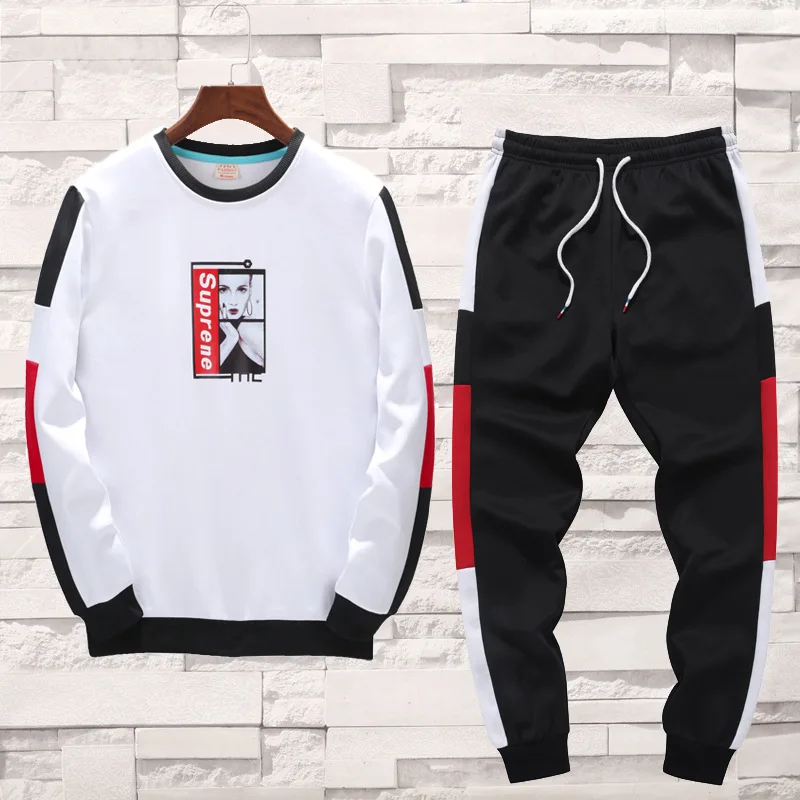 Новинка осени 2019 Мужская модная толстовка свободный бейсбольный костюм модный