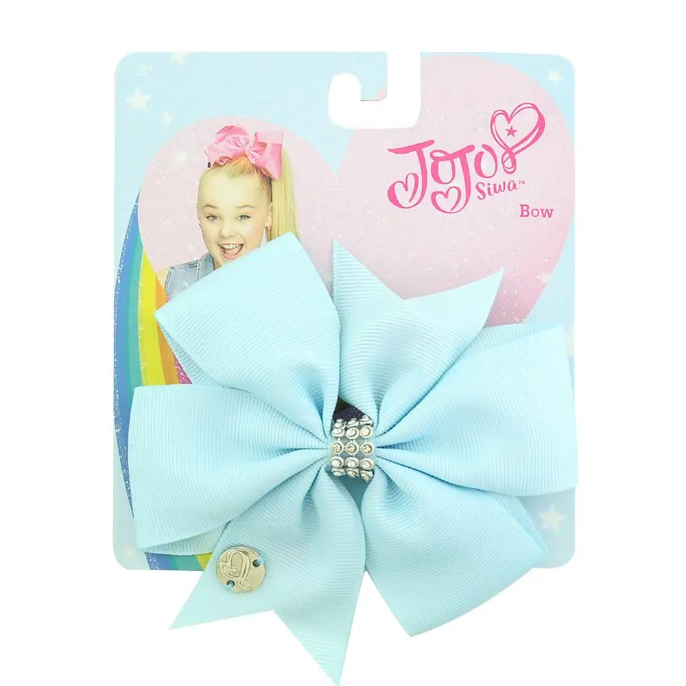 1 шт 4 5 &quotJoJo клип дети красочные волосы лук с зажимом Бутик Grosgrain ленты со стразами