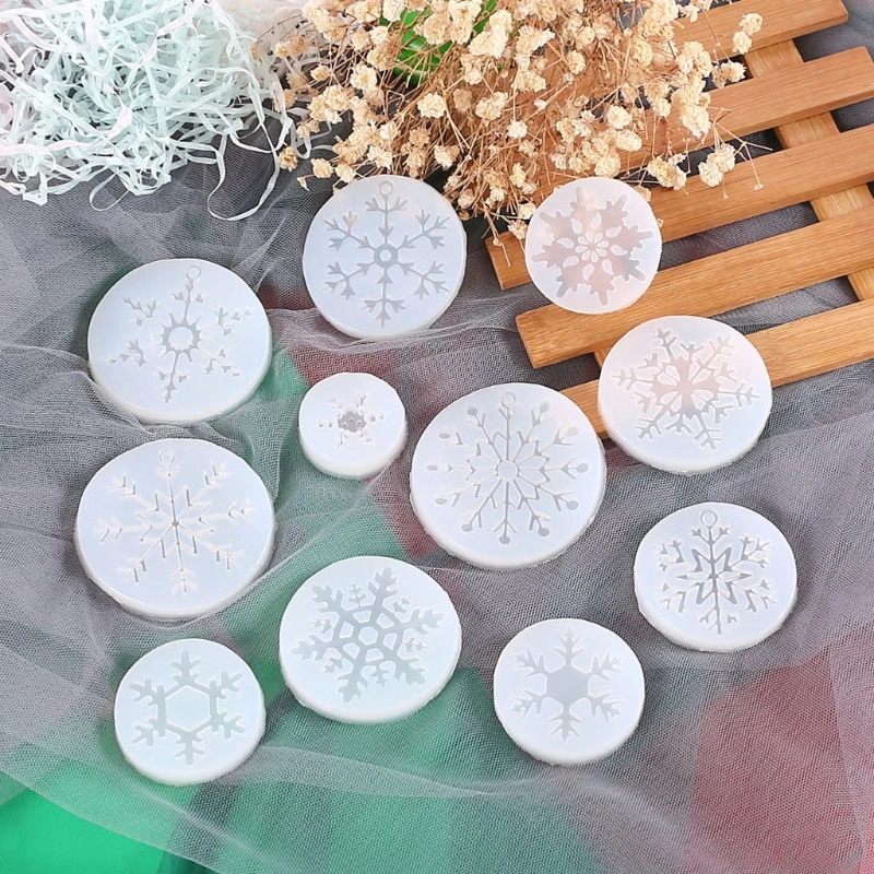 

11Pcs Snowflake Resin Molds Snowflake Pendant Silicone Casting Molds Epoxy Resin Christmas Props Decorations DIY Crafts