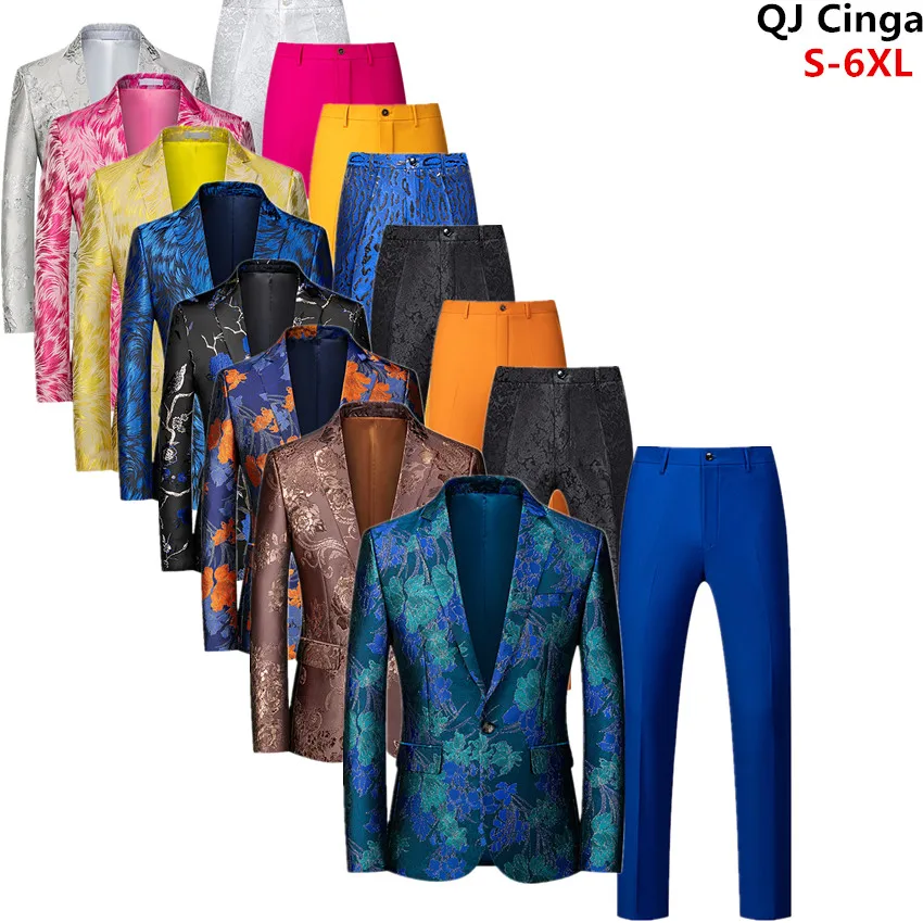 

2021 Luxury Brand Tuxedo 2 Piece Men Wedding Party Blazer and Pants Slim Fit Men's Suits Large Size S-6XL Jaqueta+Pantalones
