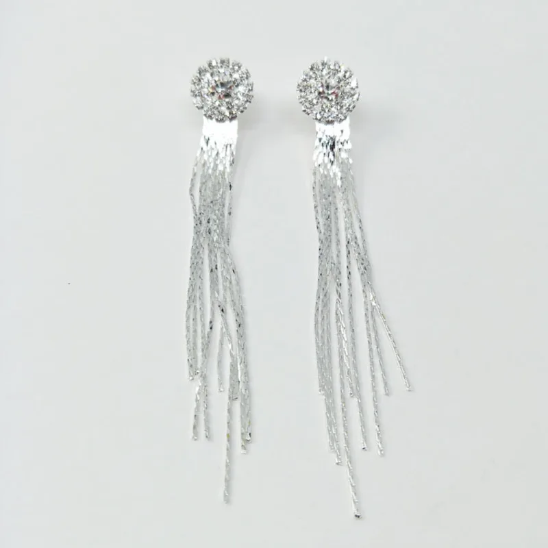 2021 Pendientes Mujer Moda Earings Hot Style Distance Love Fashion Temperament Female Crystal Tassel Earrings Bride | Украшения и