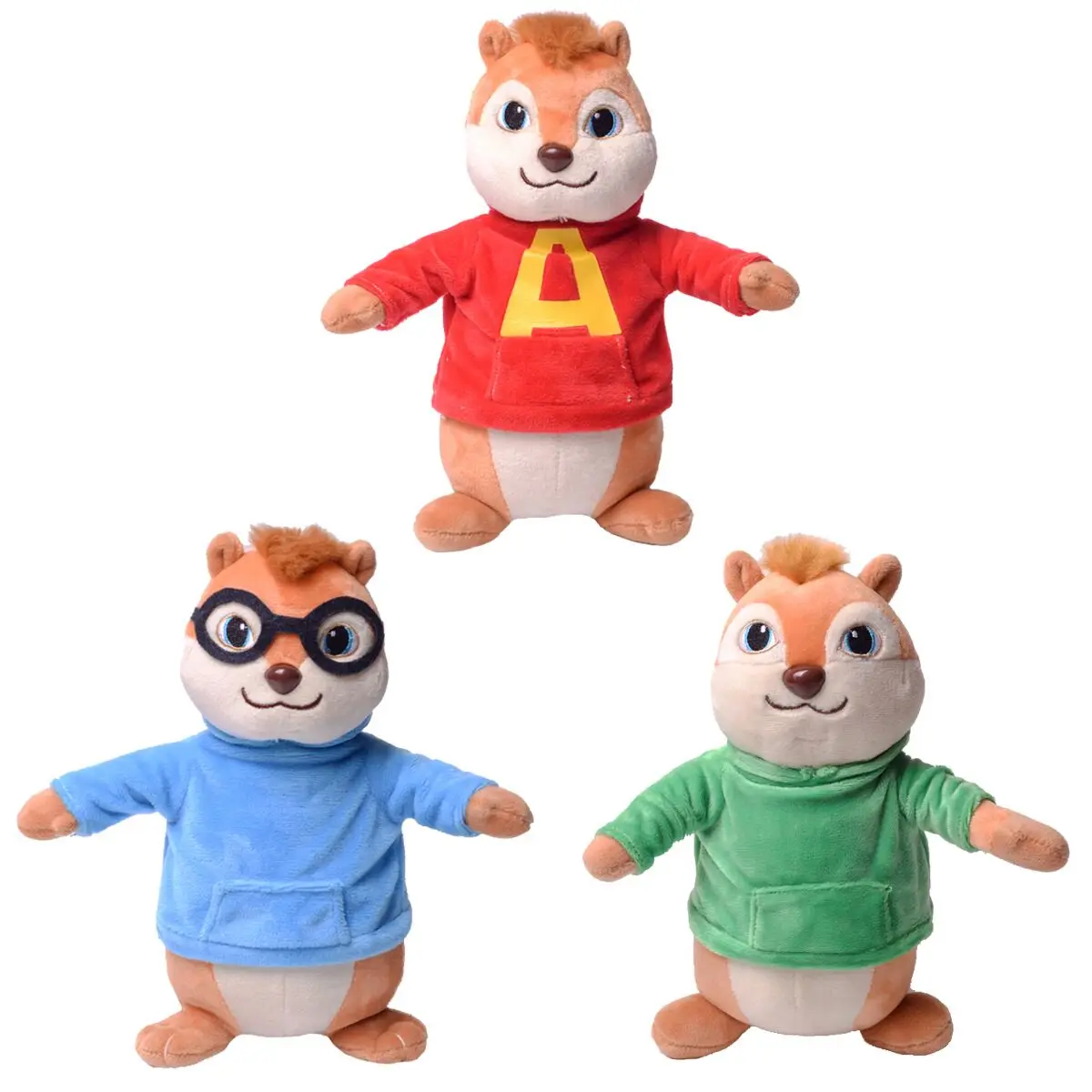 

3Pcs/Set Alvin And The Chipmunks Plush Doll Simon Theodore Alvin PP Cotton Stuffed Animals Kids Toys 20CM