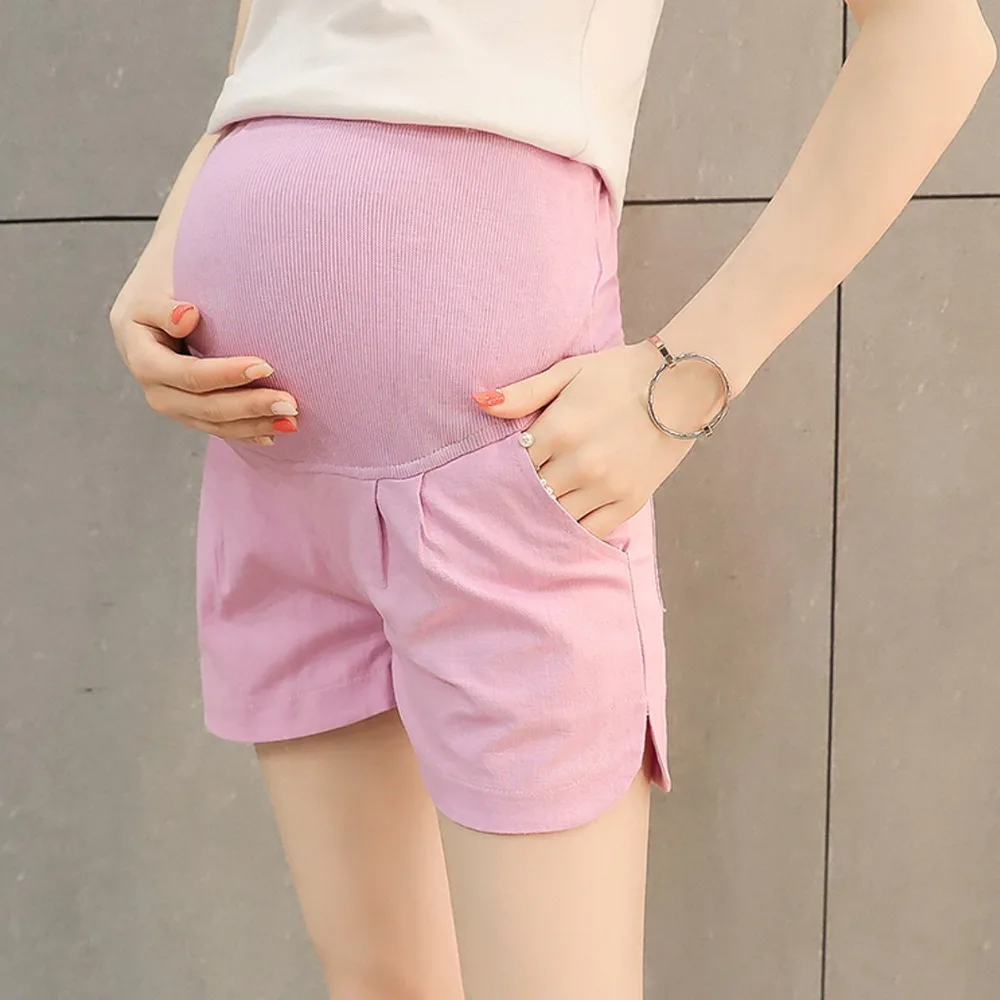 Летние хлопковые шорты с эластичной резинкой на талии для беременных женщин