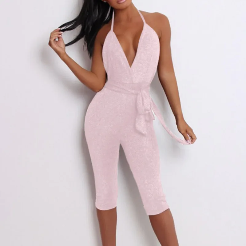 Женский комбинезон с глубоким v образным вырезом Fuedage Летний открытой спиной и
