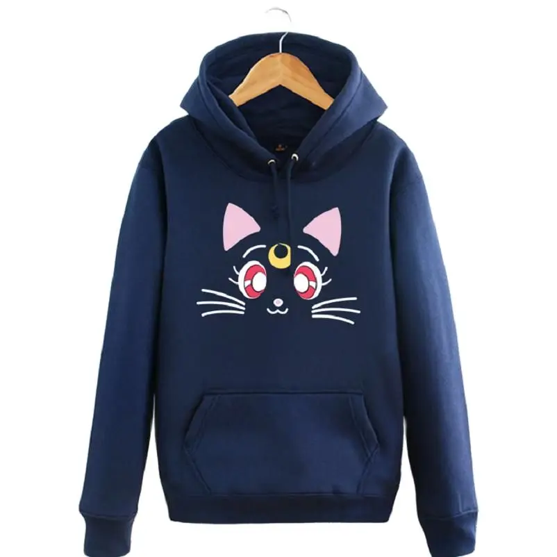 

Unisex Sailor Moon Luna Harajuku Pullover Jacket Coat Hooded Hoodie Sailor Moon Luna Hoodies Sweatshirts Pullovers