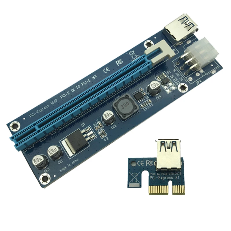 10 шт./лот модернизированная PCI-E 1X до 16X Экспресс Райзер-карта PCI Extender 60 см USB3.0