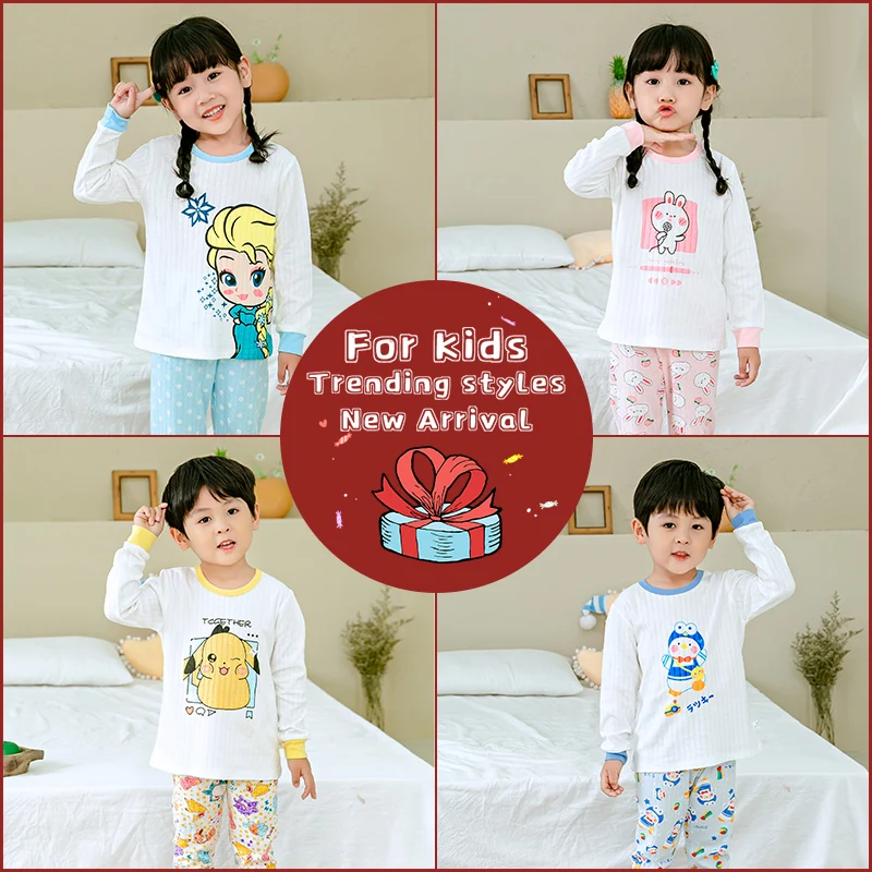 

Susuray Children Sleepwear Baby Nightwear Boy Pyjamas Kids Homewear Full Sleeve Cotton Cartoon Baby Girls Pajamas Set 1-10 Years