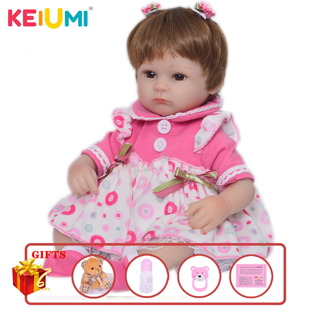 KEIUMI Лидер продаж 17 дюймов Reborn Baby Doll игрушки мягкие силиконовые реалистичные