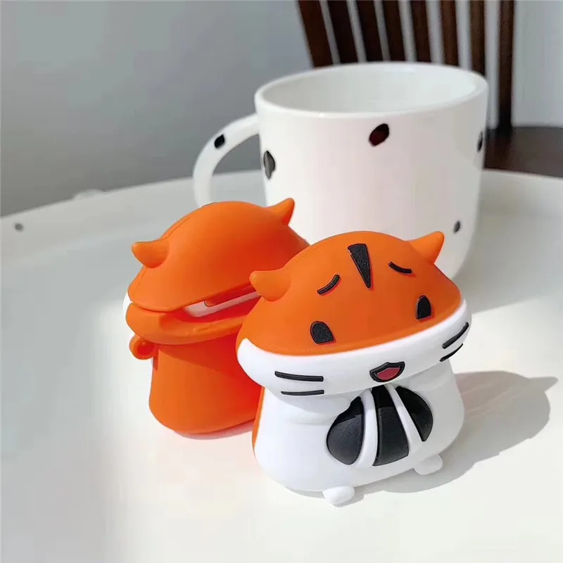 Чехол для AirPod 2 мягкий силиконовый беспроводной чехол наушников с объемным