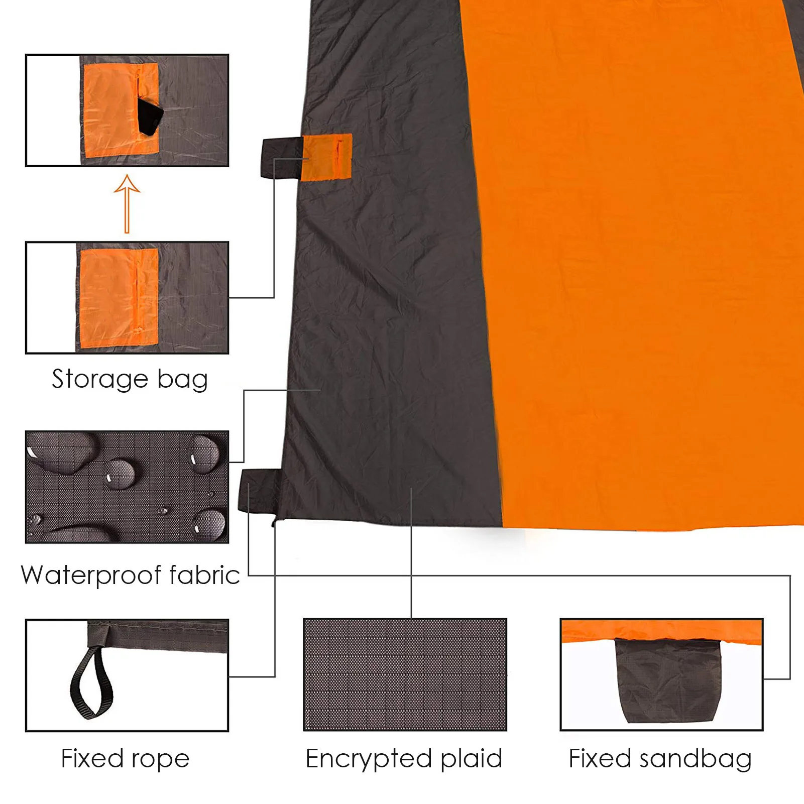 

Portable Playmat Outdoor Activity Fun Playmat Picnic Camping Interactive Kids Adults Outdoor Beach Game Mat With Floor Nails