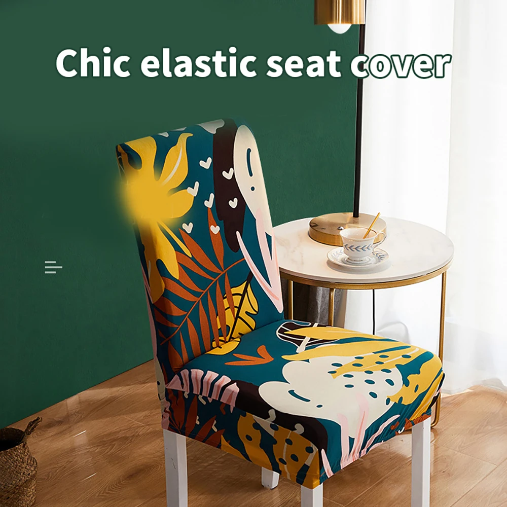 

Elastische Printing Eetkamerstoel Hoes Moderne Verwijderbare Anti-Vuil Stoelhoezen Eetkamer Keuken Seat Case Stretch