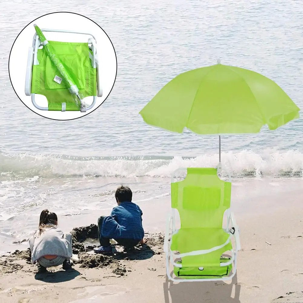 

Folding Recliner Chair Portable With Removable Umbrella Sunshade Beach Chair For Children Outdoor Camping Travel Fishing