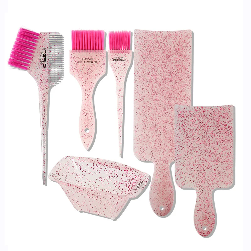 Hair Brushes Board Bowl Set for Dyeing Hairdresser Hair Color Tint Bleach Highlight Crystal Glitter Hairbrush Applicator 1588