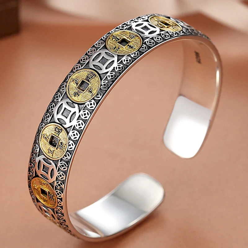 

New Design Retro Bracelet Male Trend National Tide Couple Opening Adjustment Bracelet Female Jewelry Accessories