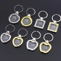 mini pendant design photo frame keychains diy insert photo picture frame keychain metal zinc alloy keyring lovers gift wholesale