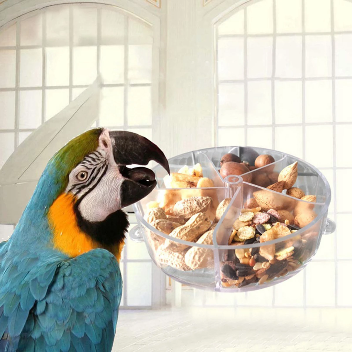 Клетка для домашних птиц Еда пластина колесный механизм кормления мяч кормушка