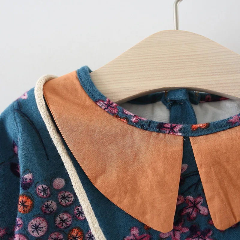 Детское флисовое платье с длинным рукавом на осень/зиму|Платья| |