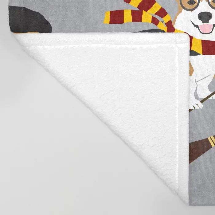 Dog Corgi Cartoon Throw Blanket Cute Kids Design Corgis Potter Wizarding Blankets for Beds Christmas Decorations Home | Дом и сад
