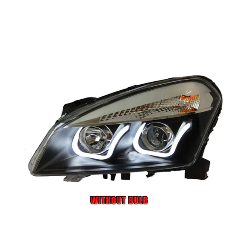without bulb Автомобильный стиль светодиодный фары для Nissan Qashqai 2010-2013 для Qashqai Головной фонарь светодиодный DRL Объектив двойной луч H7 HID Xenon bi xenon объектив - Цвет: without bulb